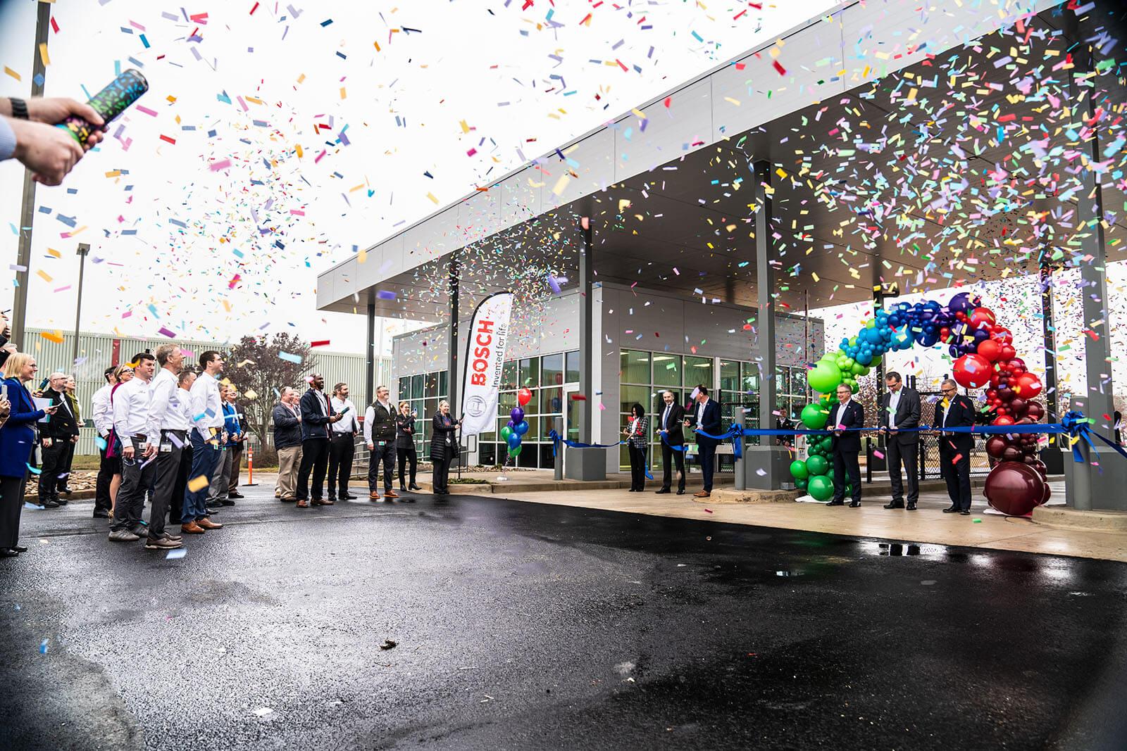 Celebration in front of Bosch store